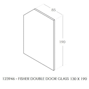 FISHER DOUBLE DOOR GLASS PANE 130x190x85mm (45° ANGLE)