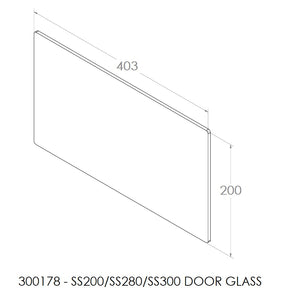 Jayline Door Glass (403x200mm) (SS280,SS200,SS300)