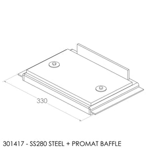 Jayline SS280 Baffle - Steel/Promat (338x237mm)