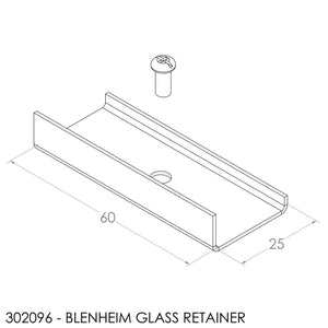 Fisher Single Door Glass Retainer (Inc Screw) (Set Of 3)