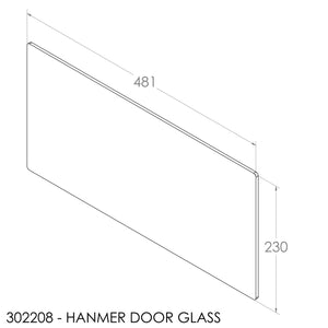 Fisher Hanmer Door Glass (Inc Fisher Logo) (481x230mm)